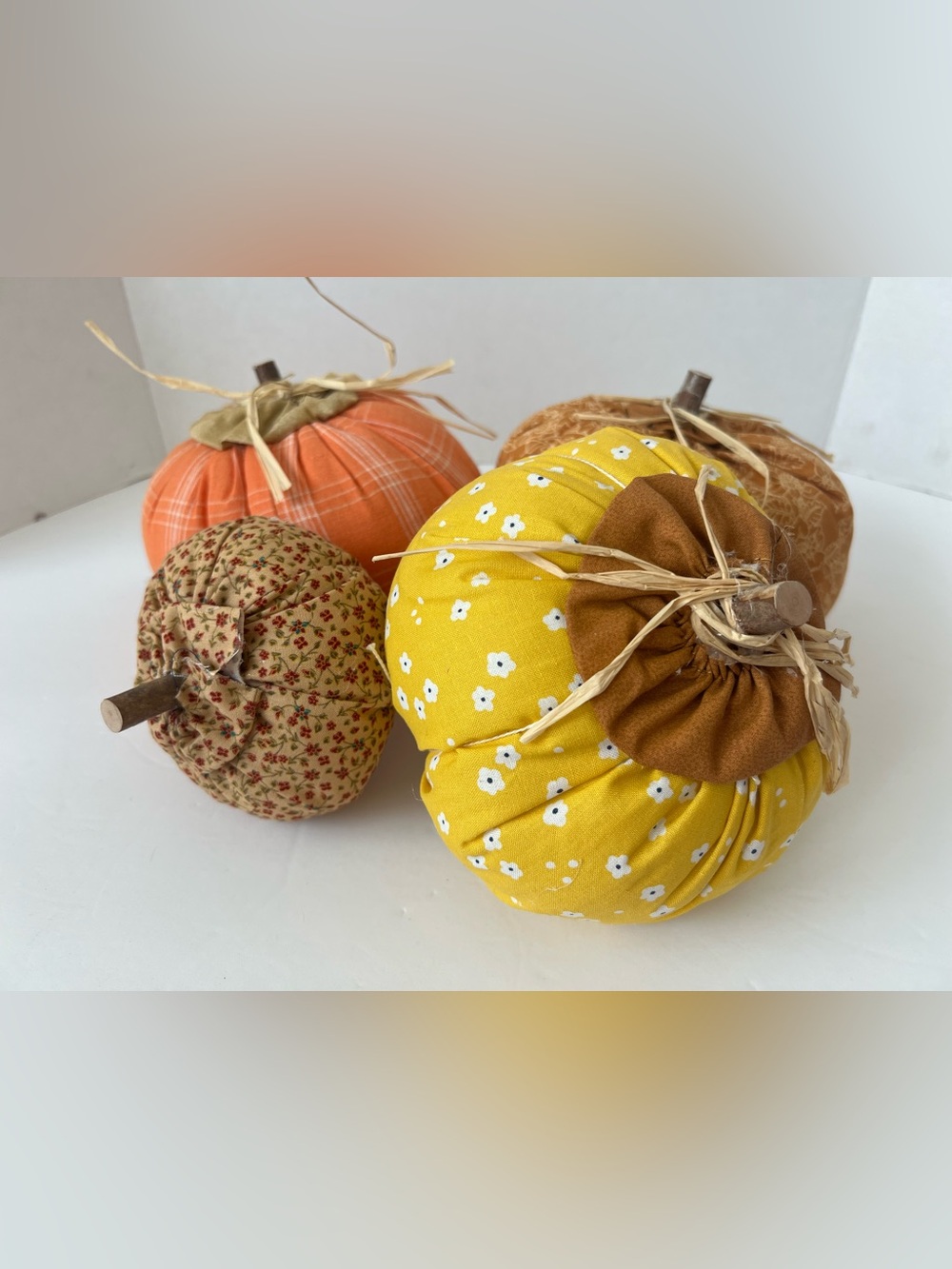 Four handmade pumpkins in my smoke free sewing/craft room. - Picture 4 of 4